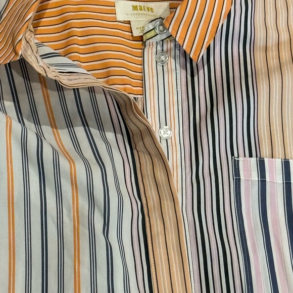 Anthropologie • Maeve • Borrowed from the Boyfriend Alix Henley Blouse Top M L - Picture 8 of 10